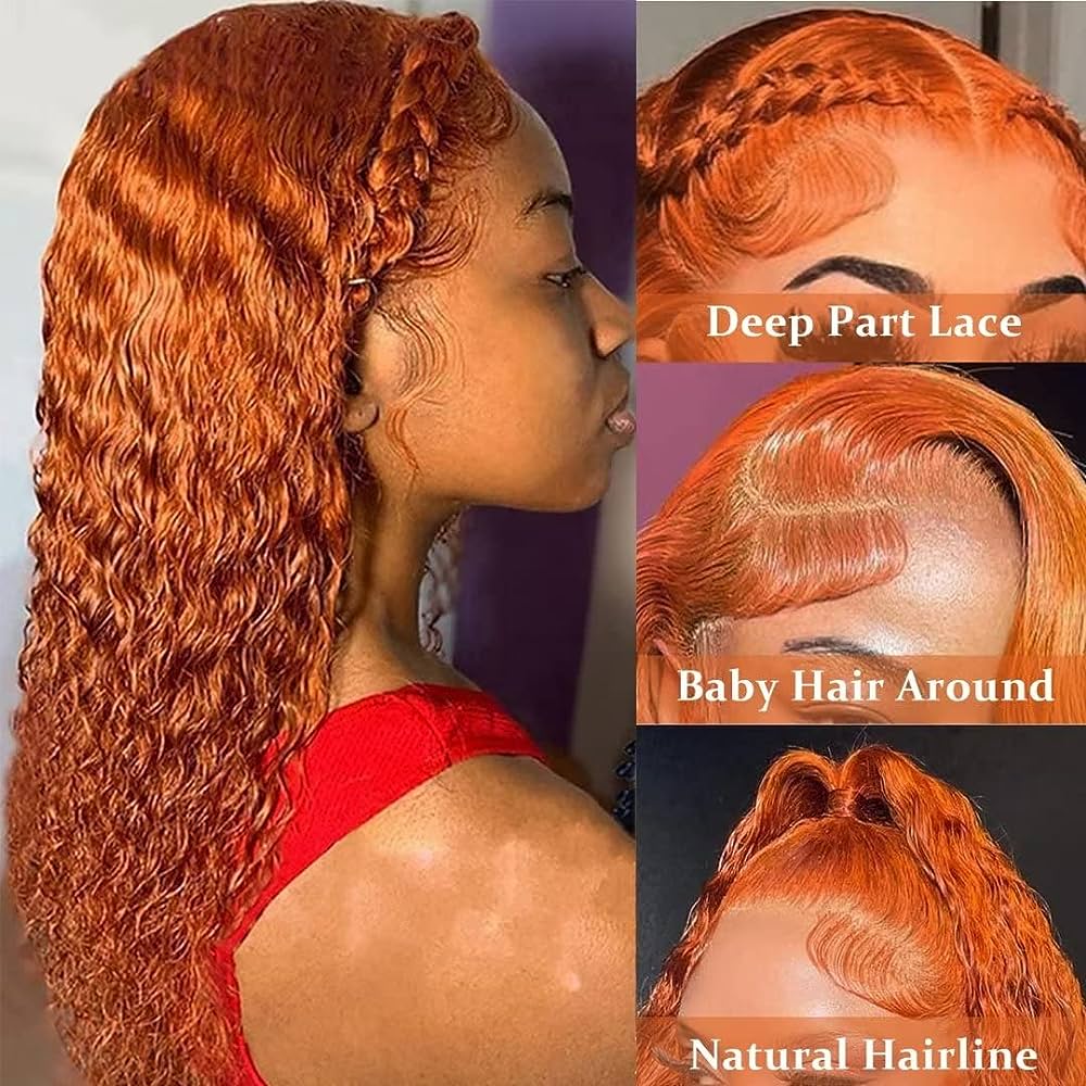 Customizable ginger wigs with natural hairline